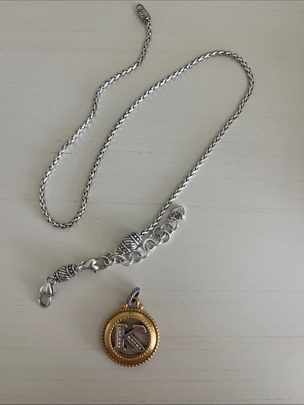 Brighton “K” Gold Round Pendant ONLY